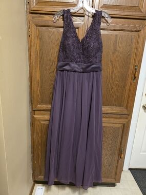Azazie Gertrude Plum Chiffon Maxi